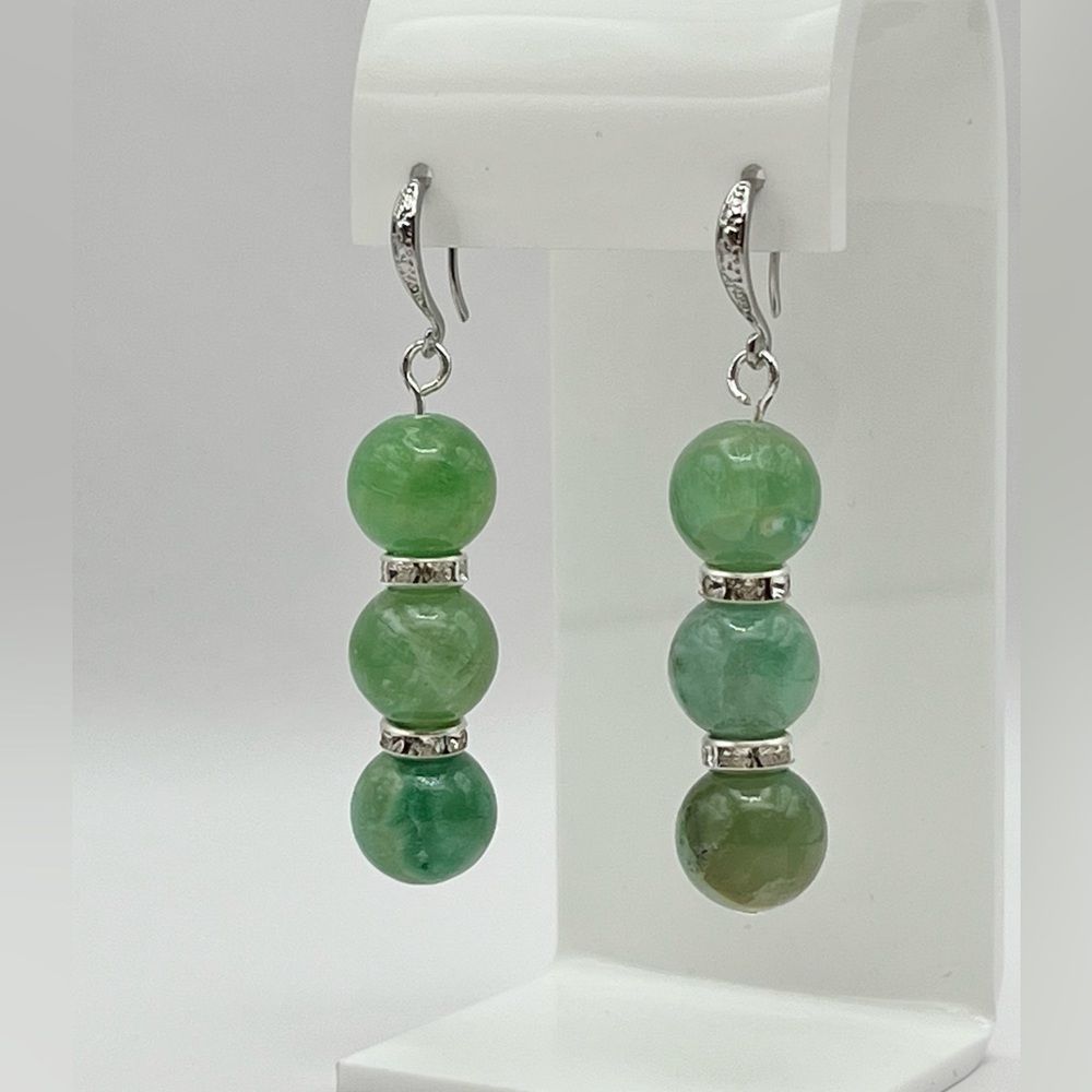 GREEN CALCITE EARRINGS